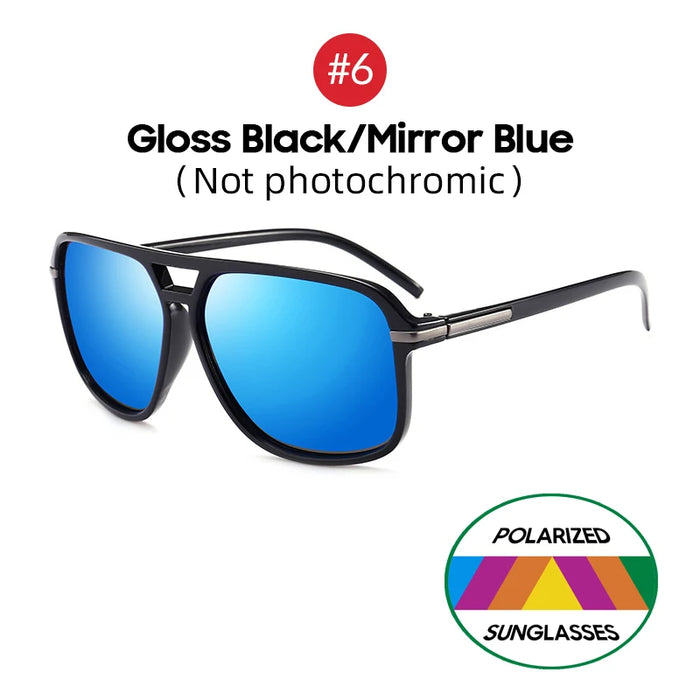 VIVIBEE Men Photochromic Night Vision Sunglasses Color Change Transition 2026 Yellow Big Sun Glasses Oversized Polarized Goggles