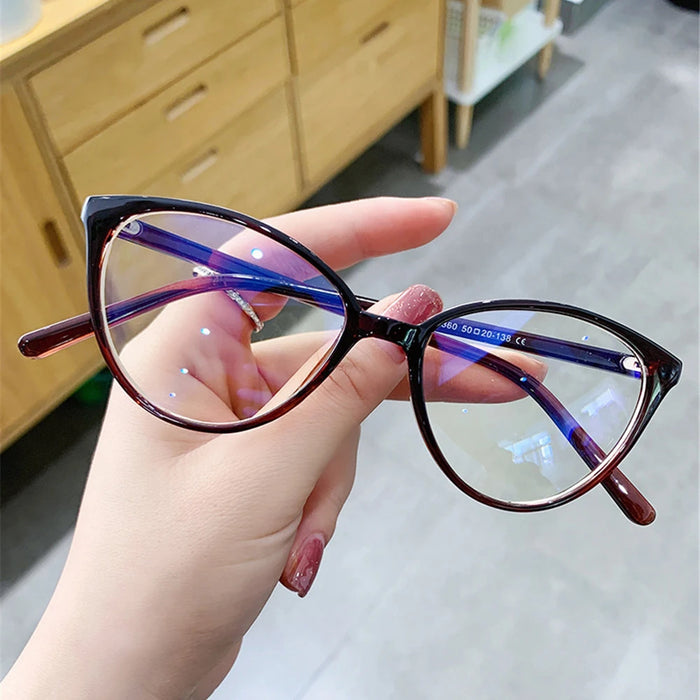 Gafas de bloqueo de luz azul para mujer VIVIBEE estilo ojo de gato, montura para ordenador de oficina, modelo femenino de leopardo, señoras 2026, gafas de moda