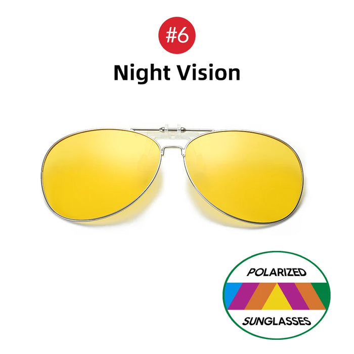 VIVIBEE Oversized Pilot Flip Up Clip on Sunglasses Polarized Men Driving Alloy Frame Big Size Women Aviation Glasses Clips