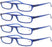 4 Paires Reading Glasses for Men Women Narrow Square Frame Readers Eyeglasses Spring Hinge with Diopter