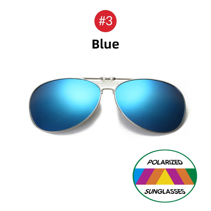 VIVIBEE Oversized Pilot Flip Up Clip on Sunglasses Polarized Men Driving Alloy Frame Big Size Women Aviation Glasses Clips