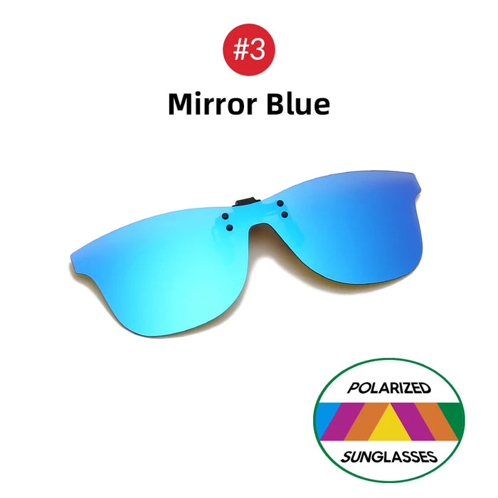 VIVIBEE Square Mirror Men's Clip on Polarized Night Driving Glasses Yellow UV400 Women Sunglasses Fishing Clips