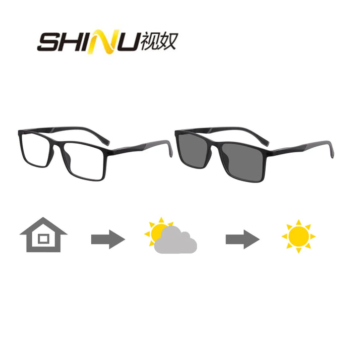 Gafas de lectura bifocales fotocromáticas para hombre, para ver de cerca, gafas de sol grises para presbicia, personalizables con grado de cilindro
