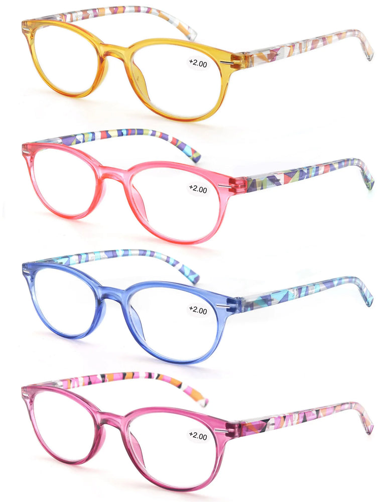 Reading Glasses Women Oval Colorful Frame Readers Hyperopia Presbyopia Vision Care Eyewear with Flexible Spring Hinge