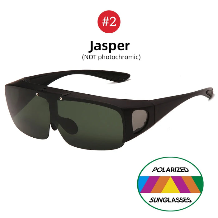 VIVIBEE Lunettes de soleil polarisées à clipser sur lunettes de vue, pour hommes, de conduite, protection UV400, photochromiques, pour la pêche, les activités de plein air, femmes