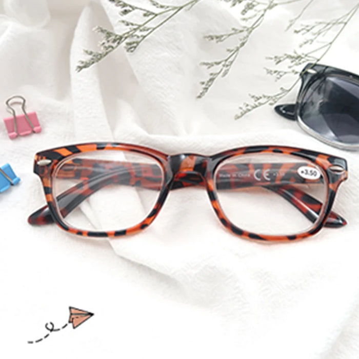 Gafas de Lectura para Hombre Lentes de Sol con Bisagra de Resorte Cómoda Marco Cuadrado Gafas de Lectura para Mujer Carey Negro +1.0+1.5+2.0+2.5+3.0+1.75