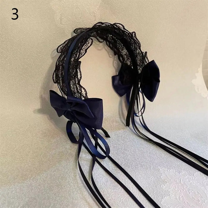 1PC Kawaii Cat Ears Headband Lace Bow Head Wrap Lolita Wedding Party Cosplay Maid Headdress Women Girls Anime Hair Accessories