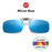 VIVIBEE Lunettes de soleil à clipser bleues effet miroir pour homme, à verres carrés polarisés, en métal, pour la pêche, la conduite de nuit, anti-UV400, pour femme