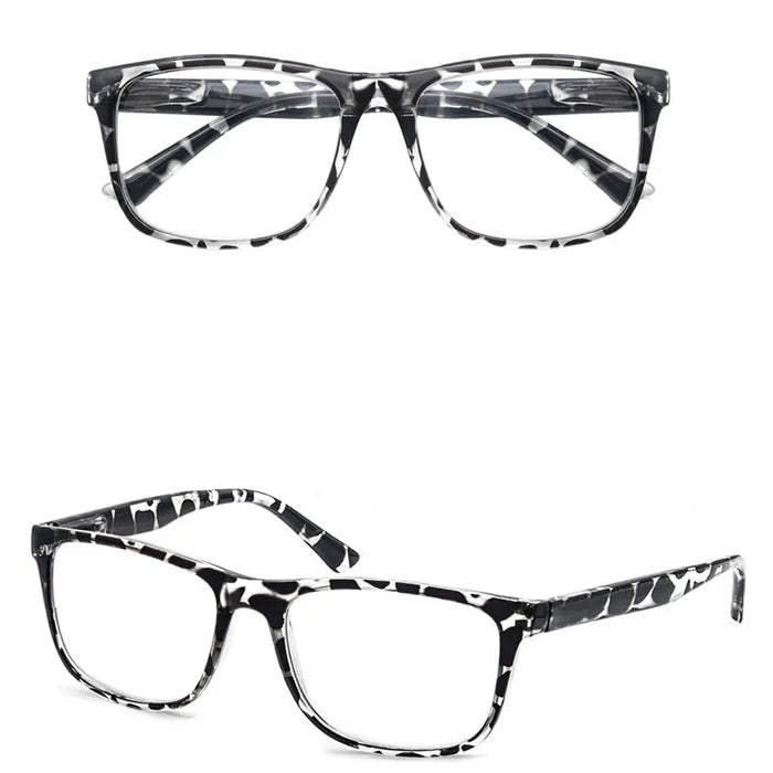 Lunettes de Lecture Surdimensionnées Hommes Femmes Monture Rectangulaire Lunettes de Soleil de Lecture Charnière à Ressort Légères à Porter avec Dioptrie +1.0 - +4.0