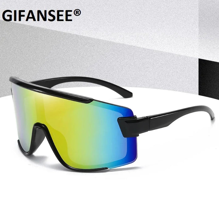 Máscara protectora con visera, gafas de sol para mujer y hombre, gafas de sol grandes con montura de una pieza, gafas a prueba de viento, lentes deportivos UV400 Gafas