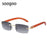 Punk Rimless Rectangle Sunglasses Men 2026 Fashion Vintage Trendy Small Square Sun Glasses for Male Frameless Eyewear UV400