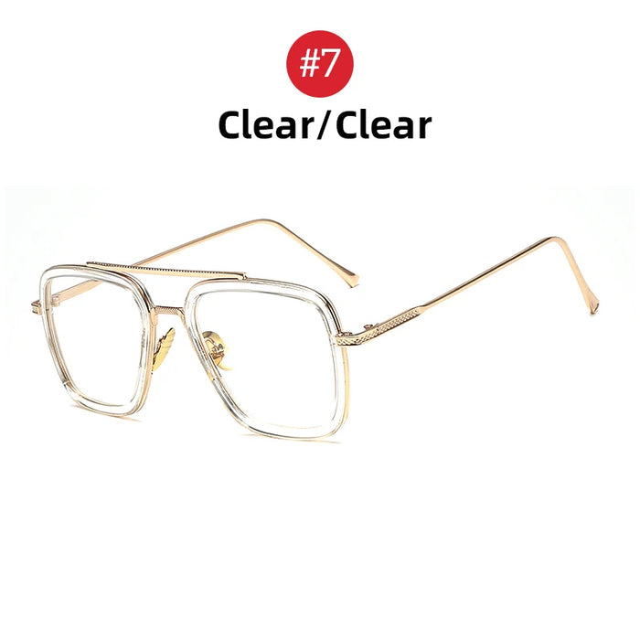 VIVIBEE Retro Square Men Edith Sunglasses Vintage Silver Metal Frame Blue Lens Glasses Fashion Women Steampunk Eyewear