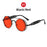 VIVIBEE Lunettes de soleil Steampunk Homme Rondes Lentilles Rouges Lunettes de soleil Punk Noir Métal Style Gothique 2026 Nouveaux Produits Femme Protection UV400