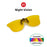 VIVIBEE Square Mirror Men's Clip on Polarized Night Driving Glasses Yellow UV400 Women Sunglasses Fishing Clips