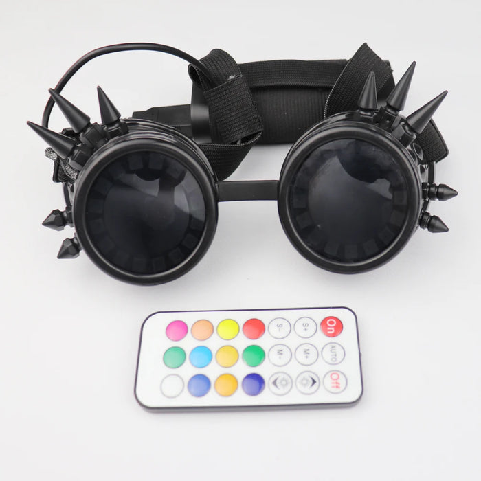 Gafas LED Pixel Pro con lentes caleidoscópicas, más de 350 modos, luces intensas, EDM, DJ, fiesta, disfraz, gafas de sol, Halloween