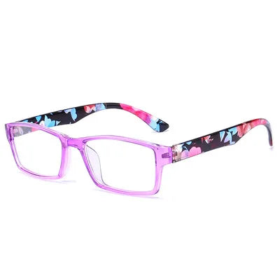 Women Eyeglasses Reading Glasses Classic Square Full Frame Strong Hinge Lightweight Wear Readers with Diopter +1.0+2.0+3.0+4.0