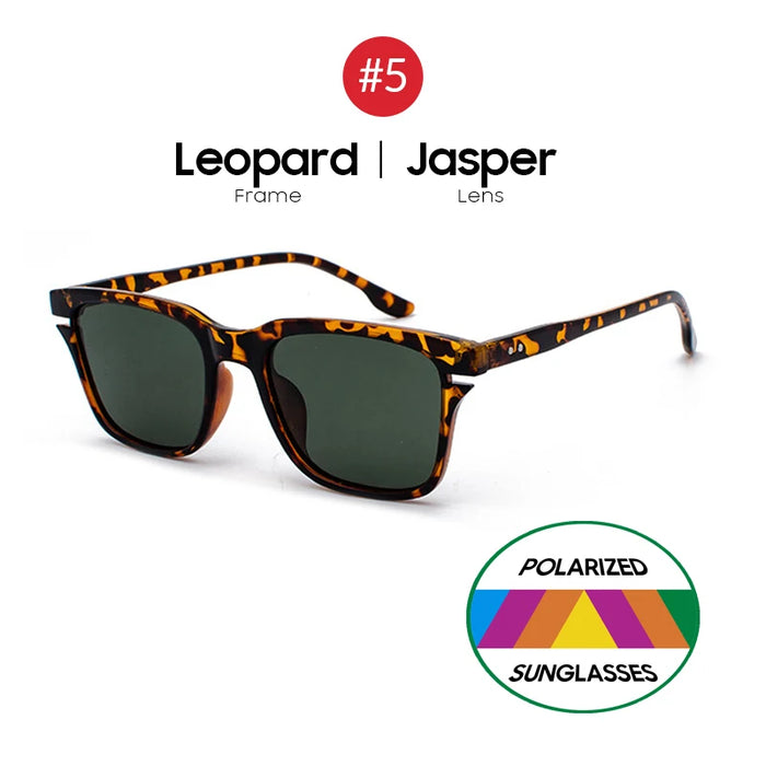VIVIBEE Vintage Leopard Polarized Sunglasses Men Retro Small Square Women Sun Glaases 2026 UV400 High Quality Driving Shades
