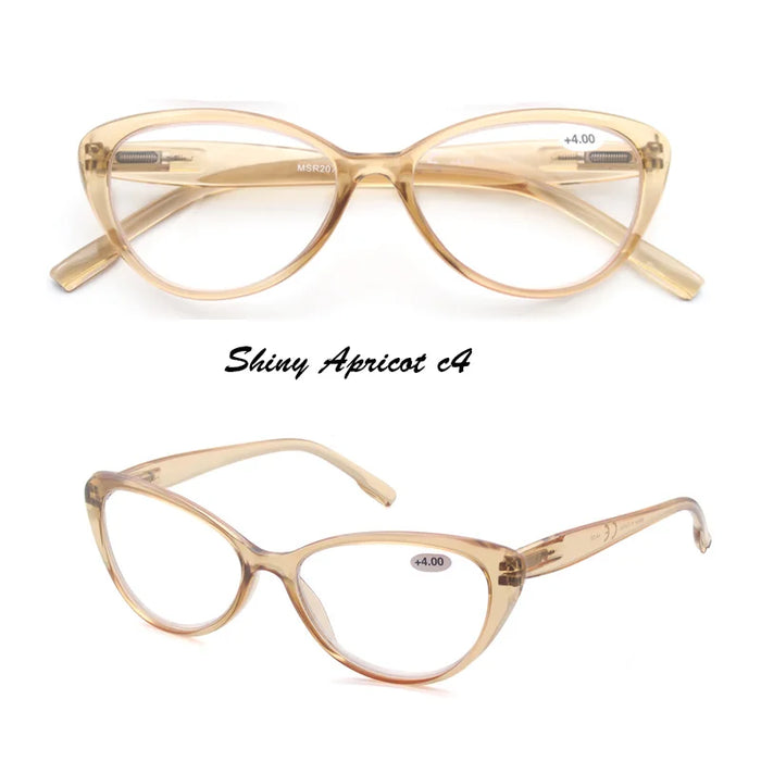 Gafas de lectura para mujer, diseño ojo de gato, ligeras, irrompibles, presbicia, con bisagra de resorte