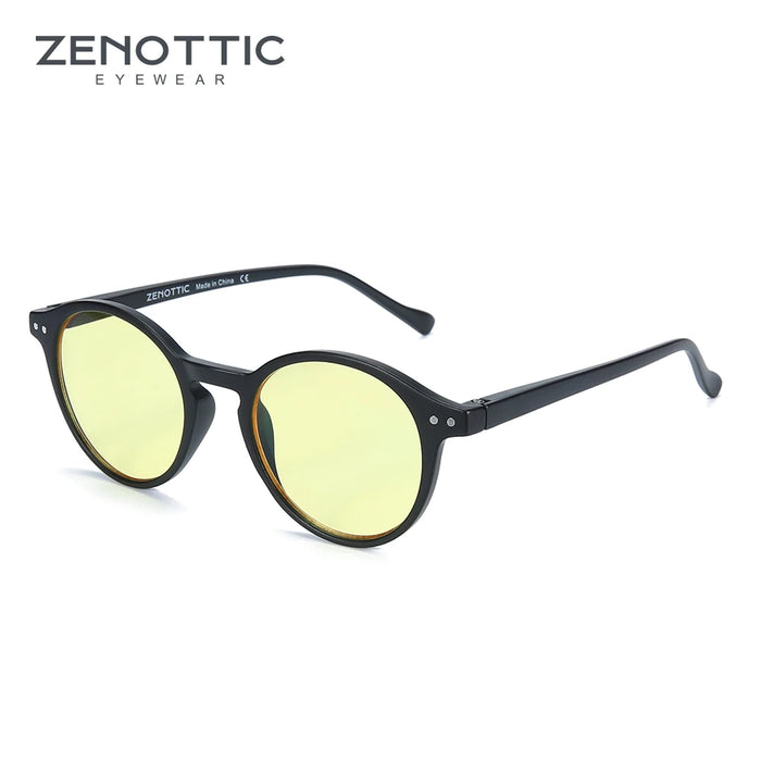ZENOTTIC Retro Round Night Vision Yellow Sunglasses Men Women Goggles Glasses UV400 Sun Glasses Driver Night Driving Eyewear