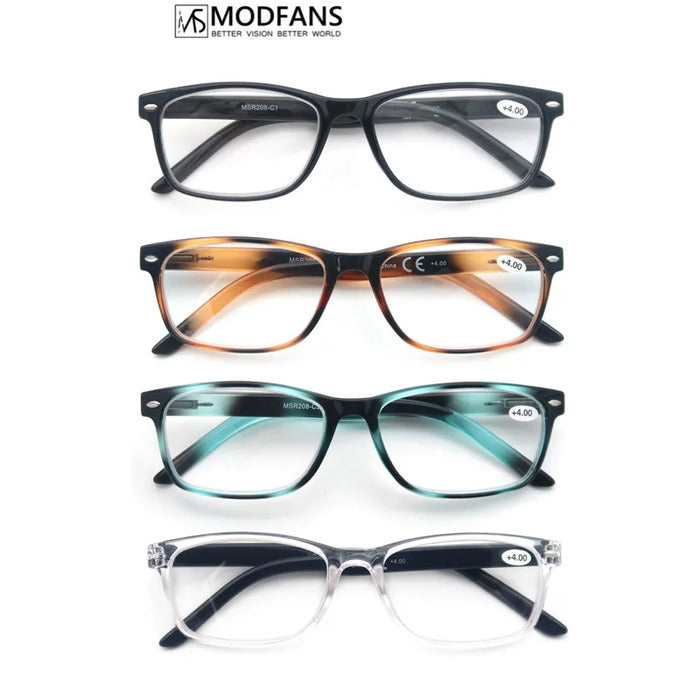 Women Reading Glasses Men Readers Eyeglasses Classic Rectangle Frame Design Flexble Spring Hinge wirh Diopter +1.0 to +4.0