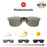 VIVIBEE Square Mirror Men's Clip on Polarized Night Driving Glasses Yellow UV400 Women Sunglasses Fishing Clips