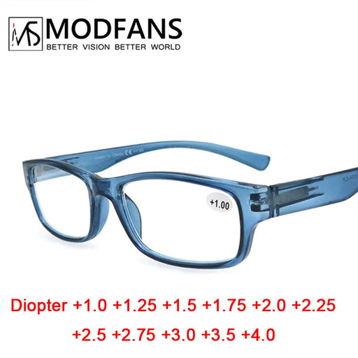 Gafas de lectura para hombre y mujer, montura rectangular duradera, lectores con bisagra de resorte flexible, visión clara, fuerza de aumento de +1.0 a +5.0