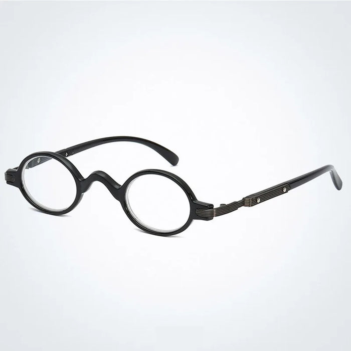 Small Round Reading Glasses for Men Women Metal with Plastic Conbination Frame Eyewear Stylish High Quality Readers +1.0 to +4