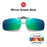 VIVIBEE Lunettes de soleil à clipser bleues effet miroir pour homme, à verres carrés polarisés, en métal, pour la pêche, la conduite de nuit, anti-UV400, pour femme