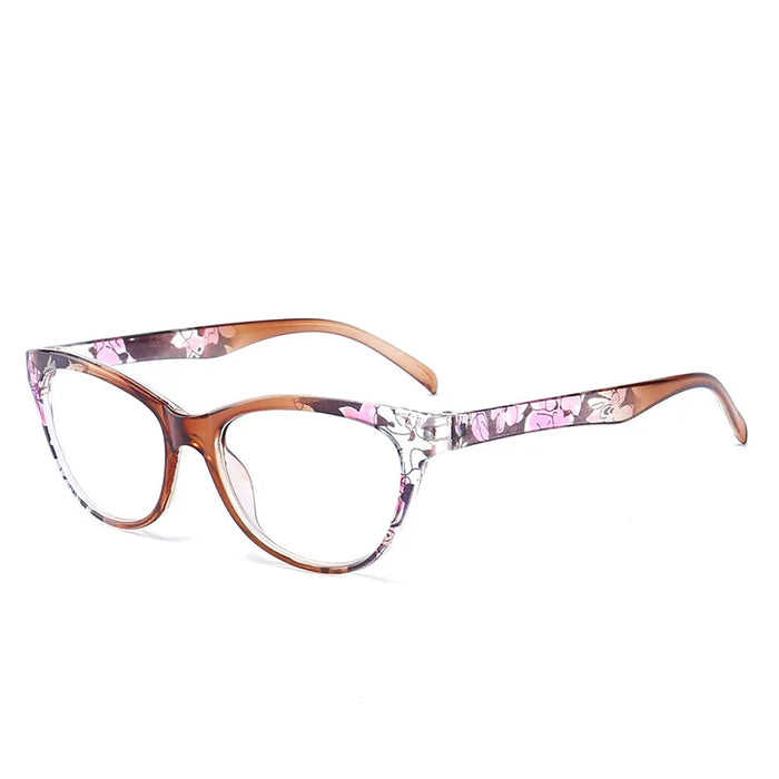 New Reading Glasses Women Flower Leg Cat Eye Frame Presbyopic Glasses PC Red  Fast Sight Eyewear Fast Shipping