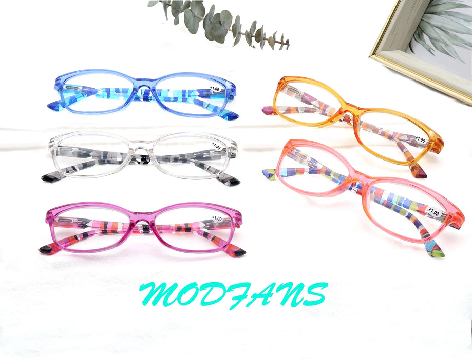 Reading Glasses for Women,Classic Colorful Readers Eyeglasses Ladies,Lightweight Flexible Spring Hinge,Round/Oval/Square Frame