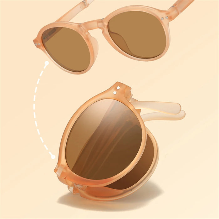 VIVIBEE Women Square Folding Sunglasses 2026 Trending Product Black UV400 Spring Hinge Eyewear Men Retro Mirror Red Sun Glasses