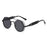 VIVIBEE Lunettes de soleil Steampunk Homme Rondes Lentilles Rouges Lunettes de soleil Punk Noir Métal Style Gothique 2026 Nouveaux Produits Femme Protection UV400