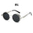 VIVIBEE Vintage Steampunk Red Sunglasses Men Round Punk Alloy Metal Retro Sun Glasses Women 2026 Goggles Gothic Style Shades