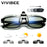 VIVIBEE Polarized Square Flip Up Clip on Sunglasses for Night Driving Lens Men Photochromic Women Fishing Sun Glasses