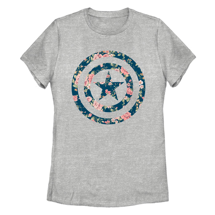 Women's Marvel Captain Floral T-Shirt