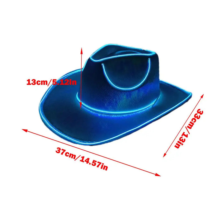 Chapeaux lumineux pour adultes, coiffes de fête, chapeau de cowboy lumineux LED, chapeau de cowboy lumineux à piles, chapeau de cowboy scintillant.