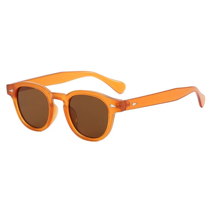 Fashion Retro Round Sunglasses Women Rivets Decoration Men Shades UV400 Punk Leopard Sun Glasses