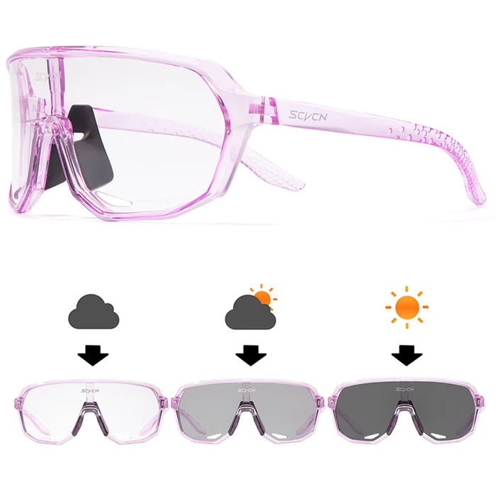 Photochromic Cycling Sunglasses Sports Glasses for Men Sun Mountain Bike Road Bicycle Eyewear Goggles Sports UV400 Polarized MTB