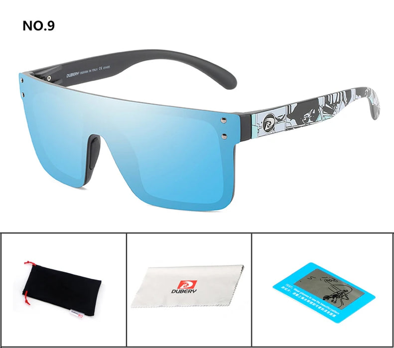 DUBERY Polarized Sunglasses One Piece Lens Men Oversized Sunglasses UV400 Women Rimless Fashion Safety Sun Glasses Italy Design