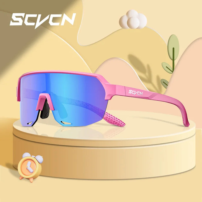 SCVCN Children Cycling Sunglasses Outdoor Road MTB Bike Eyewear Teenager Girls Boy Hiking Running Glasses Sports UV400 Goggles