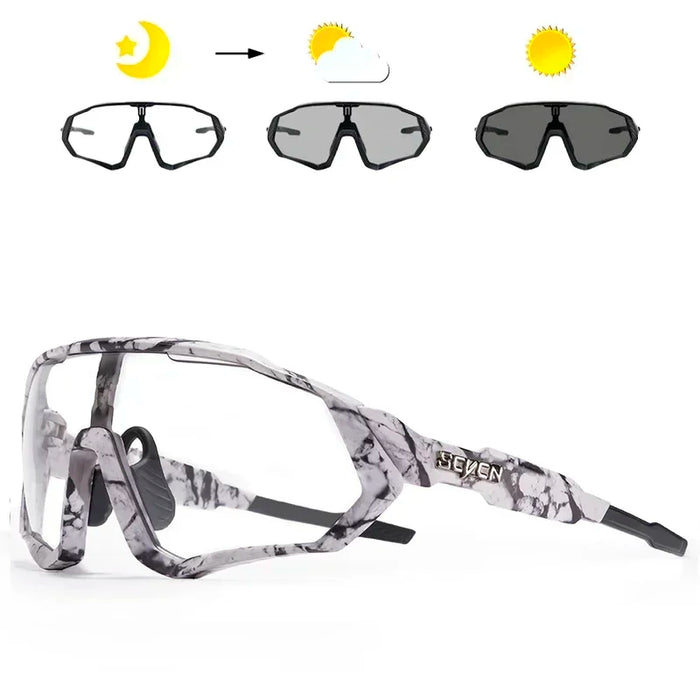SCVCN-New Style Sunglasses Bicycle Eyewear Mountain Bike Cycl Goggles UV400 MTB Road for Men Photochromic Sport Cycling Glasses