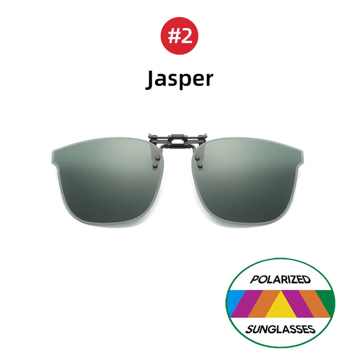 VIVIBEE Gafas de sol grandes con clip abatible polarizadas para hombre, clásicas, UV400, lentes fotocromáticas, gafas de sol para mujer