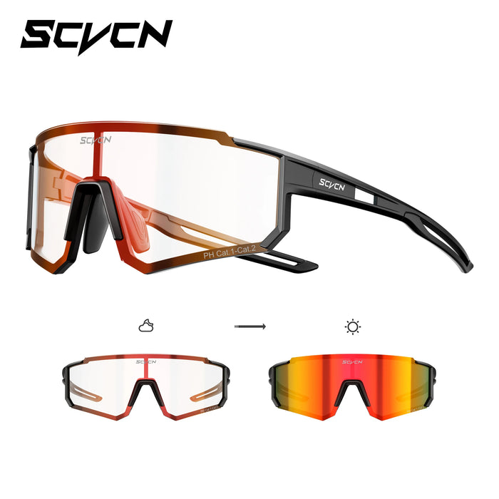 SCVCN Hot Outdoor Photochromic Sunglasses Sports Bike Cycling Glasses Man Women MTB Driving Bicycle Hiking Eyewear UV400 Goggles