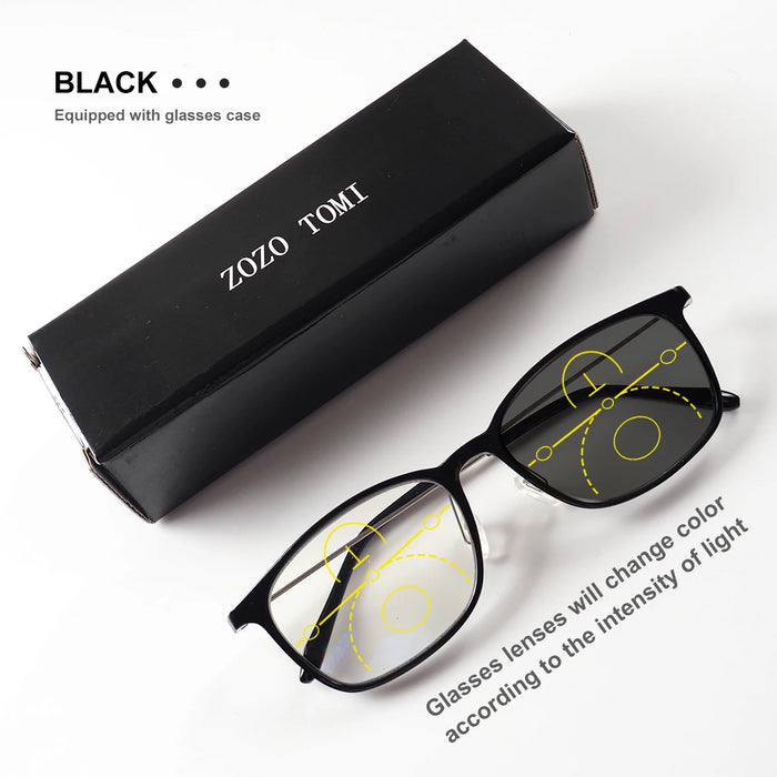 Progressive Multifocal Reading Glasses Photochromic Men Women Flexible Temples Anti Blue Light Computer Presbyopic Eyeglasses