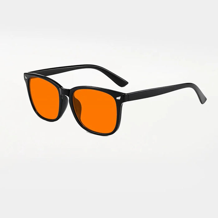 Unisex Red Yellow Orange Tinted Anti Blue Light Glasses, Night Sleep Red Lens Filter Eyewear for Eye Strain Relief