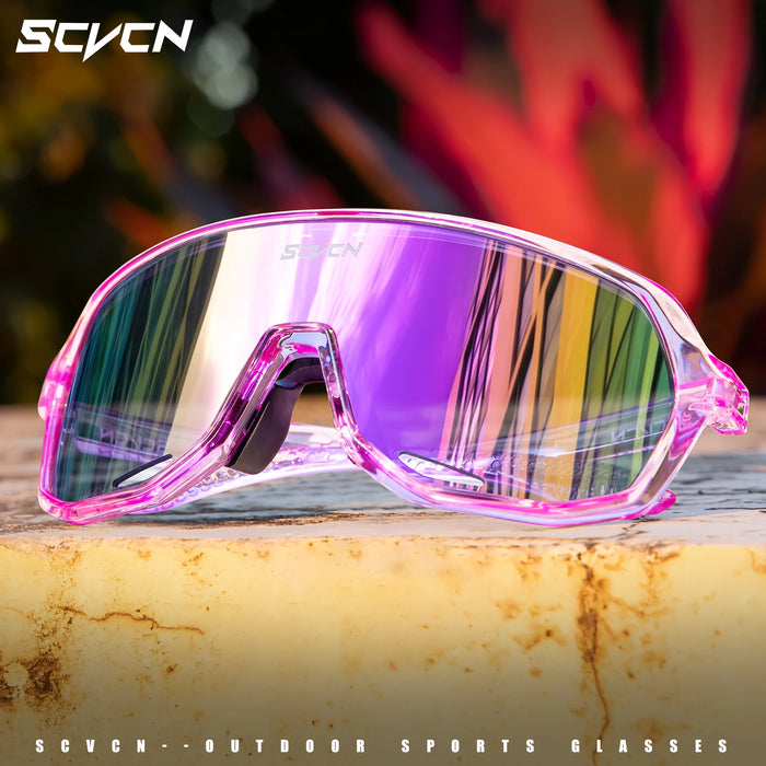 SCVCN Cycling Glasses Outdoor Sports Bicycle Sunglasses UV400 Running Eyewear Men MTB Cycling Sunglasses Road Bike Glasses