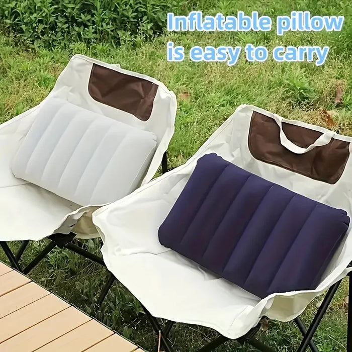 Almohadas de colchón de aire de 47x30cm Cojín para dormir de camping al aire libre Almohadas inflables cuadradas plegables Respaldo de viaje Reposacabezas de avión grande