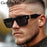 Lunettes de soleil rétro steampunk carrées photochromiques pour hommes, marque de luxe, design oversize, monture épaisse, rivet, lunettes de soleil pour homme