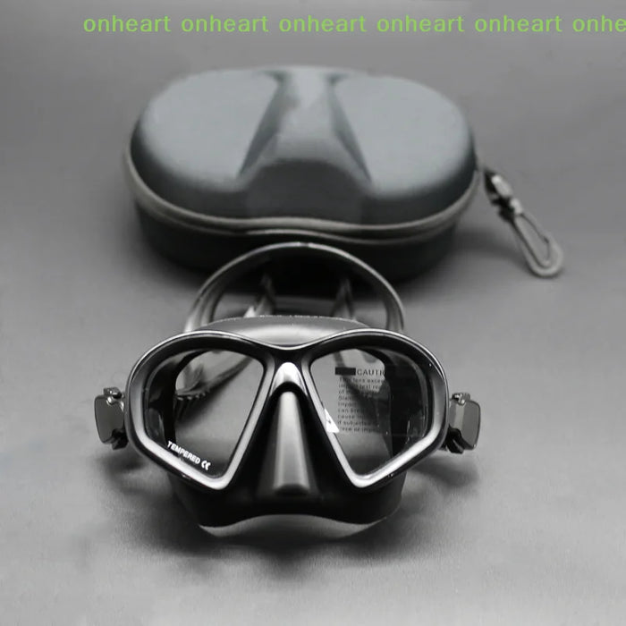 [C]Foldable Snorkel J-type Diving Mask With Camera Mount Tempered Glass Freediving Mask Snorkeling Set