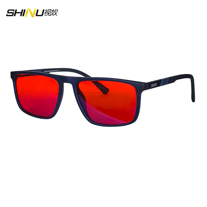 SHINU Red Glasses Blue Light Blocking Computer Glasses Orange Clear Lenses Glasses Anti Radiation Protection Eyeglasses